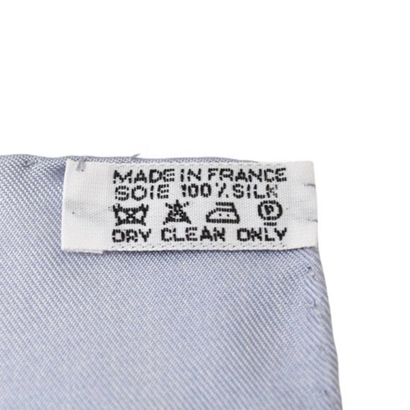 HERMES Blue Silk Scarf - Picture 7 of 9